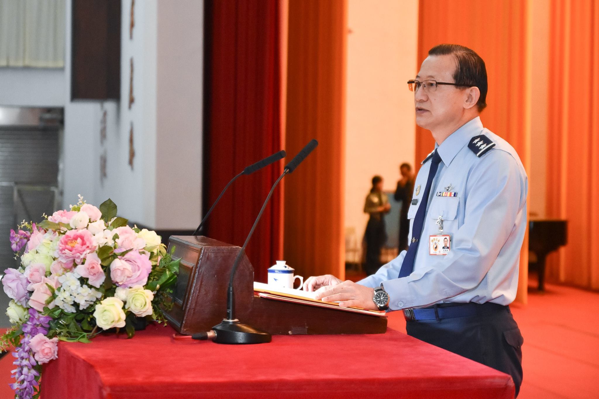 校長吳萬教上將主持政管兩院開學典禮。